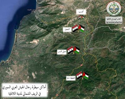 Photo of Places the control of the Syrian Arab Army around the city of Latakia