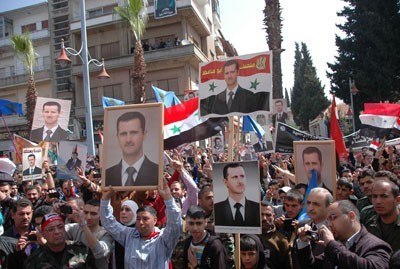 Photo of People of Wadi al-Nadara in Homs march in support of army