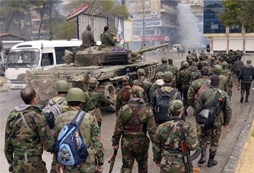 Photo of Syrian Army Preparing for Battle in Douma
