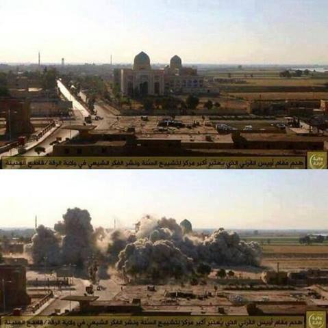 Photo of Shrines of Owais Qarani, AmmarYaseer destroyed by terrorists AlQaeda