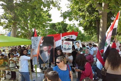 Photo of Syrian community in France celebrates Dr. al-Assad’s winning new presidential term