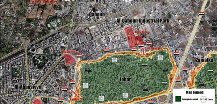 Photo of Battle Map of Jobar; Daily Updates from Damascus