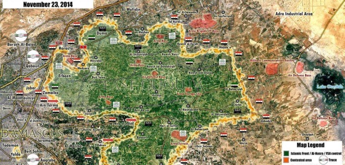 Photo of East Ghouta Battle Map: Syrian Army Captures Zibdeen and Tal Al-Rayan