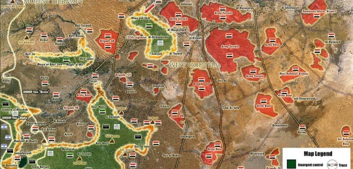 Photo of Battle Map: West Ghouta of the Rif Dimashq Governorate