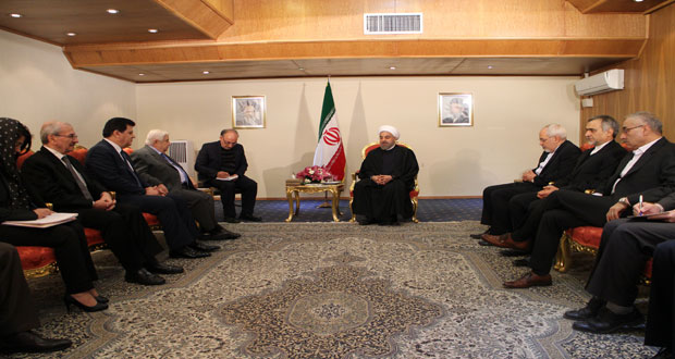 Photo of President Rouhani Meets Al-Moallem, Stresses Iran Support to Syria