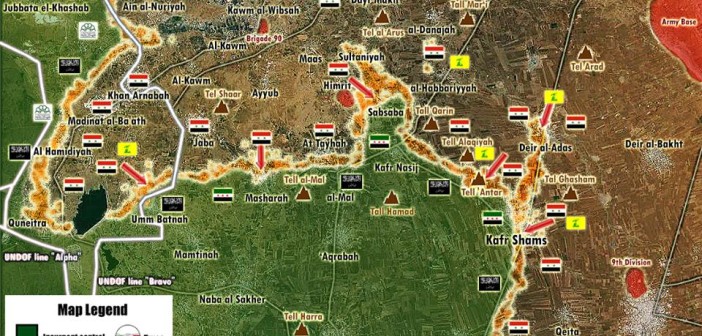 Photo of Battle Map of the Syrian Army’s Offensive in Al-Quneitra and Dara’a