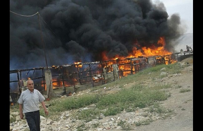 Photo of Fire kills five at Syrian refugee camp in southern Lebanon