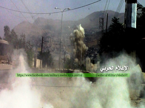 Photo of Hezbollah, Syrian Army Detonate Tunnel for Terrorists in Zabadani