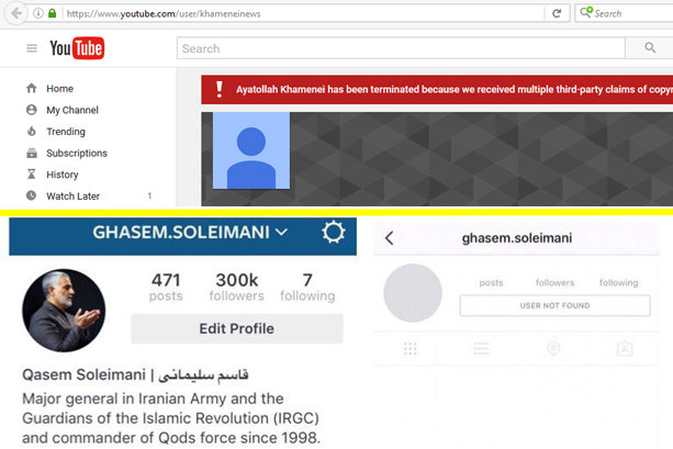 Photo of Instagram, YouTube remove Gen. Suleimani, Ayat. Khamenei’s accounts