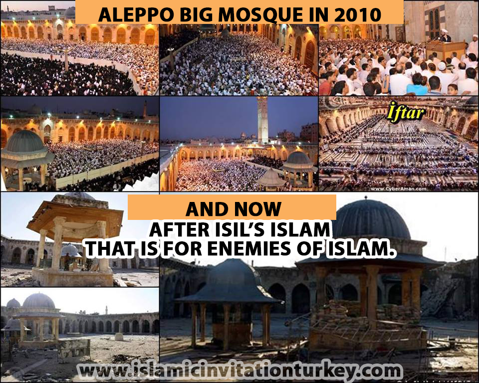Photo of Photo of Aleppo Masque shows ISIS destroy the image of Islam and Ramadan