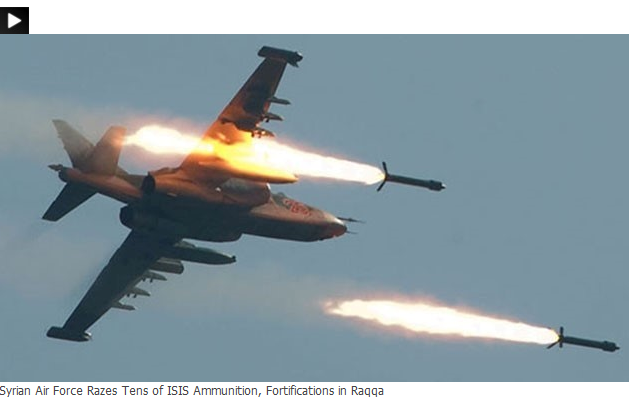 Photo of VIDEO|Syrian Air Force Razes Tens of ISIS Ammunition, Fortifications in Raqqa