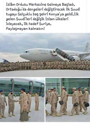 Photo of Soldiers of Dejjal Saudi came Konya city in Turkey. First target is Syria. ‪#‎Syria‬