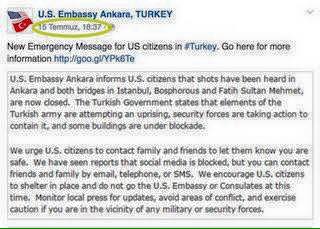 Photo of Coup Realities: US Embassy in Turkey Again Foretold US Citizens About the Military Coup Hours Before it Began!