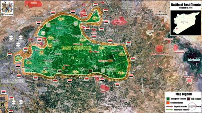 Photo of Latest battlefield map of the East Ghouta