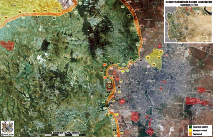 Photo of Virtual map of the Syrian Army’s progress in east Aleppo