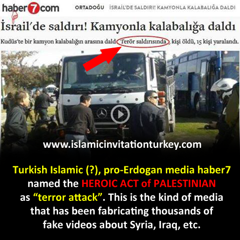 Photo of Pro-Erdogan, Islamic(?) media named Heroic Palestinian attack as “terror attack”