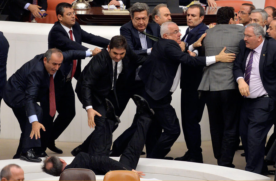 Photo of Turkish Parliment turns to arena, MPs scuffle over Erdogan powers