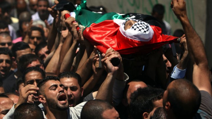 Photo of Palestinian mother, son slain by zionist Israeli army buried in same tomb