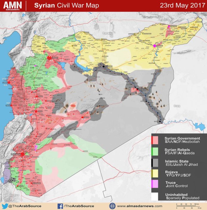 Photo of Full map of Syrian Conflict after government’s large advance near Jordanian border