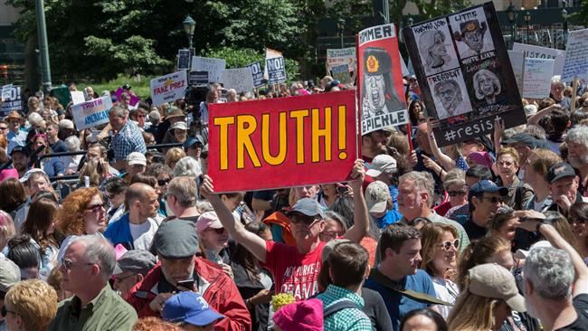 Photo of Protesters in 150 US cities demand ‘truth’ on Trump-Russia ties