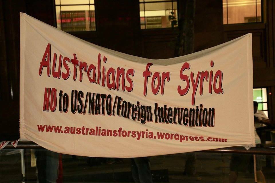 Photo of Photos from the No War on #Syria rally last week in #Sydney, #Australia. People of all religions, ethnicities and political persuasions were there. Around 400 people. Muslim Imams next to Christian Priests.
