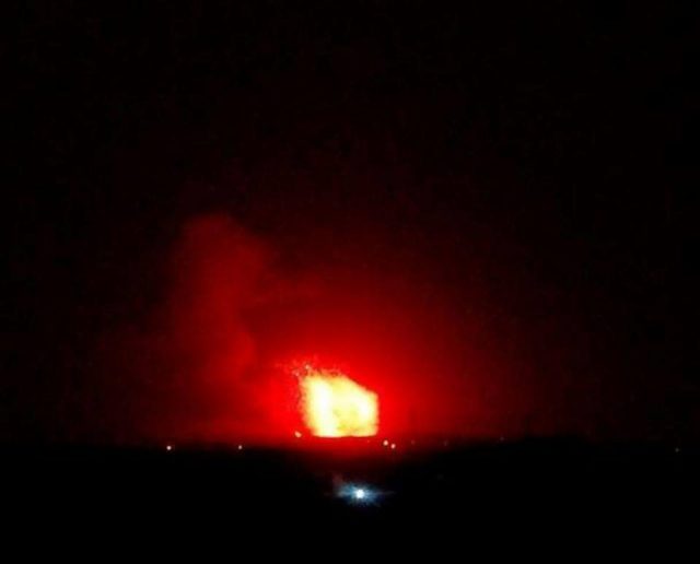 Photo of Missile attack on Syrian Army Hama base