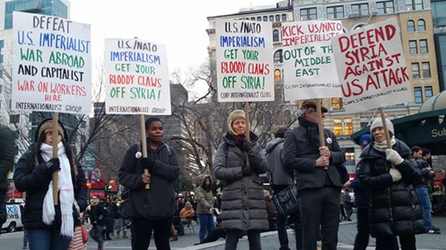 Photo of Anti-war protesters rally in New York City against Syria strike