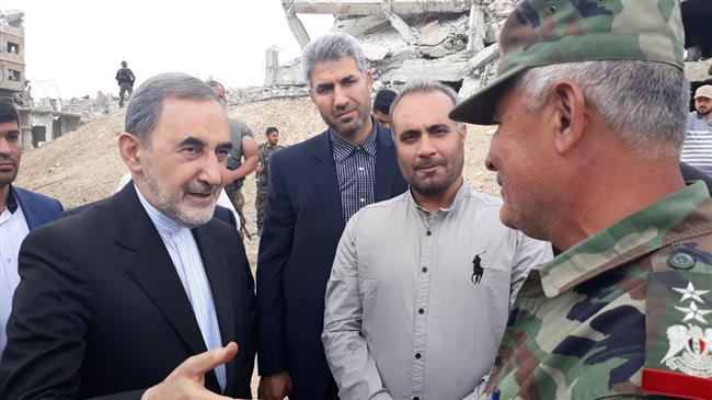 Photo of Sayyed Imam Ali Khamenei’s aide visits Eastern Ghouta region in Syria