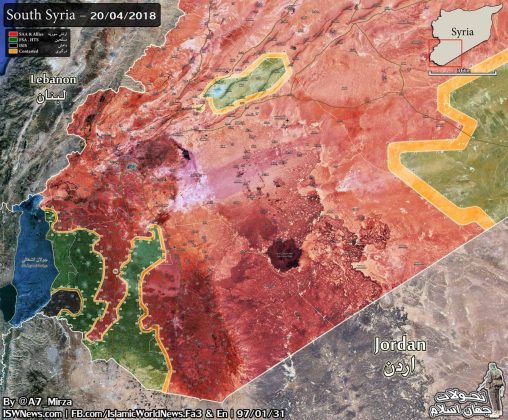 Photo of Latest Military map of southern Syria – April 2018