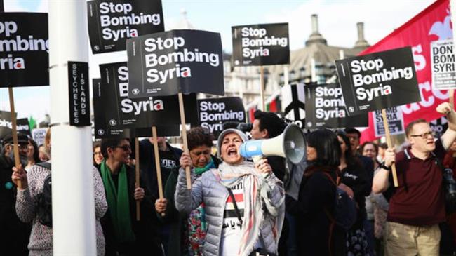 Photo of British anti-war group protests UK bombing of Syria
