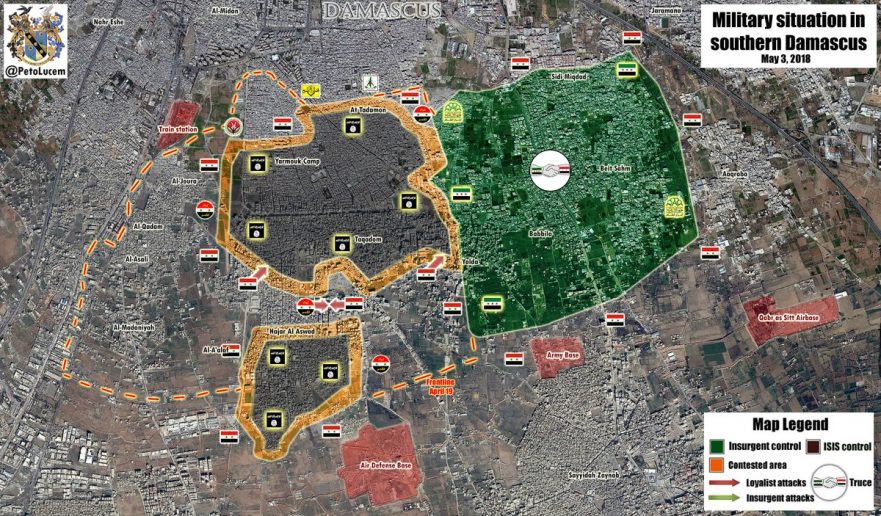 Photo of Map- Syrian Army splits ISIL’s southern Damascus pocket in two