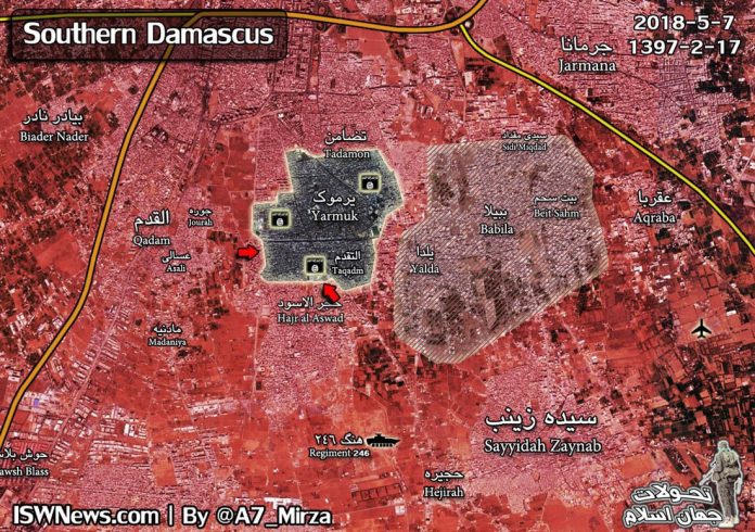 Photo of Map- No sleep for ISIS tonight as Syrian troops storm southern Damascus
